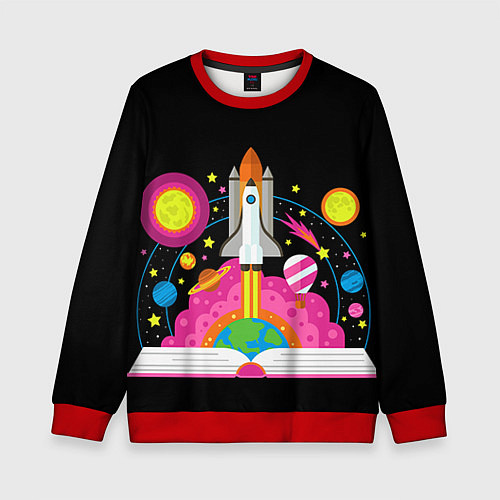 Детский свитшот Космос / 3D-Красный – фото 1
