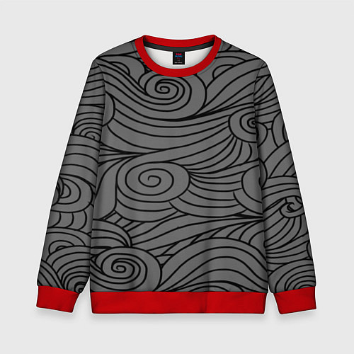 Детский свитшот Gray pattern / 3D-Красный – фото 1