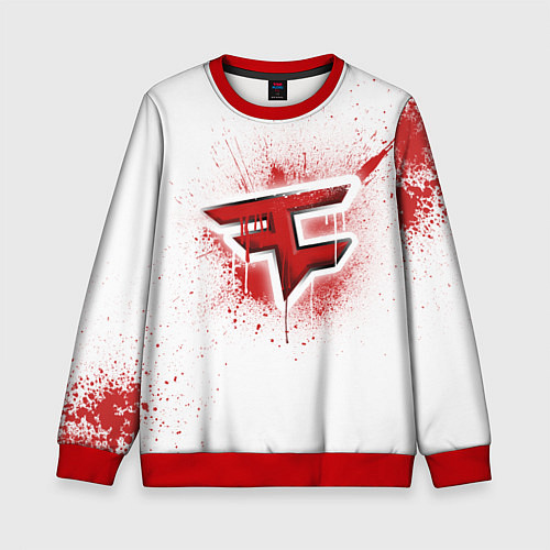 Детский свитшот FaZe Clan: White collection / 3D-Красный – фото 1