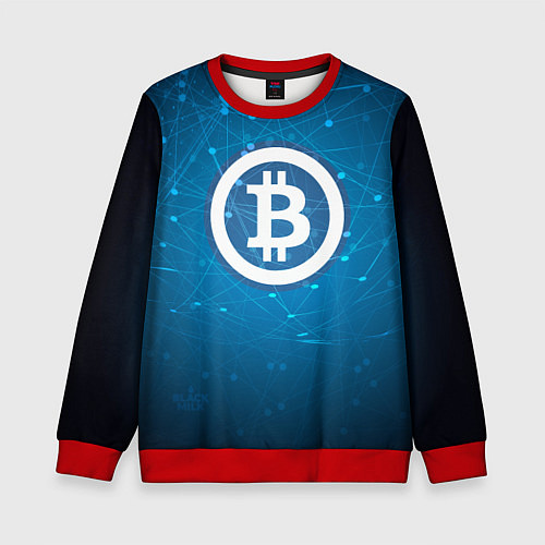 Детский свитшот Bitcoin Blue / 3D-Красный – фото 1
