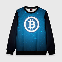 Свитшот детский Bitcoin Blue, цвет: 3D-черный