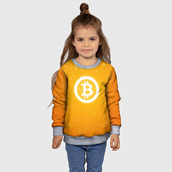 Свитшот детский Bitcoin Orange, цвет: 3D-меланж — фото 2