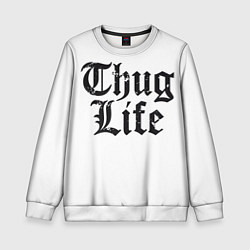 Свитшот детский Thug Life, цвет: 3D-белый