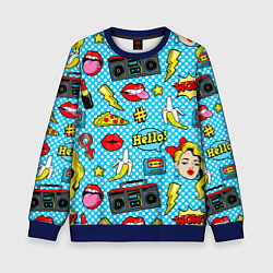Свитшот детский Девочка из комикса, цвет: 3D-синий