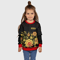 Свитшот детский Russia: black edition, цвет: 3D-красный — фото 2