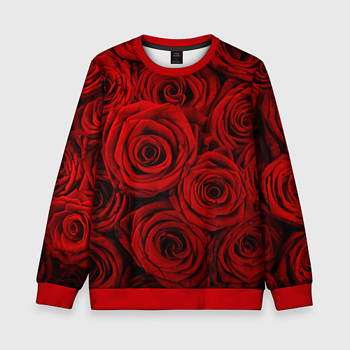 Детский свитшот Красные розы / 3D-Красный – фото 1