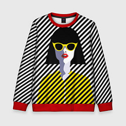 Свитшот детский Pop art girl, цвет: 3D-красный