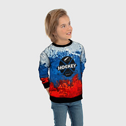 Свитшот детский Хоккей триколор, цвет: 3D-черный — фото 2
