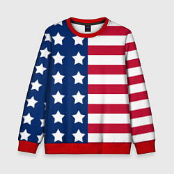 Свитшот детский USA Flag, цвет: 3D-красный