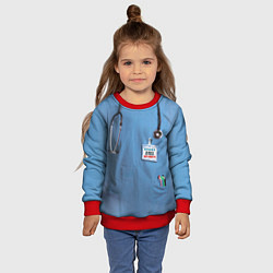 Свитшот детский Костюм врача, цвет: 3D-красный — фото 2