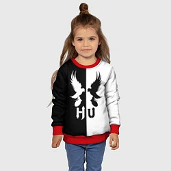 Свитшот детский HU: Black & White, цвет: 3D-красный — фото 2