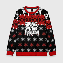 Свитшот детский Праздничный Bring Me the Horizon, цвет: 3D-красный