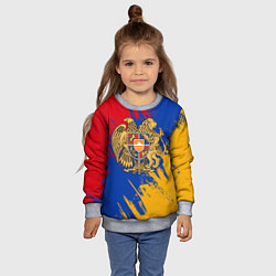 Свитшот детский Герб и флаг Армении, цвет: 3D-меланж — фото 2