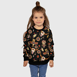 Свитшот детский Индейские культовые символы, цвет: 3D-черный — фото 2