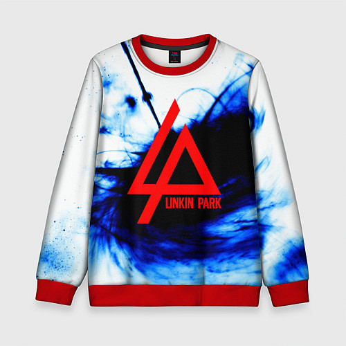 Детский свитшот Linkin Park blue smoke / 3D-Красный – фото 1