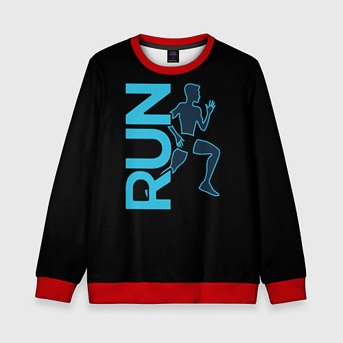 Детский свитшот RUN: Black Style / 3D-Красный – фото 1