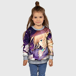 Свитшот детский Violet Evergarden, цвет: 3D-меланж — фото 2
