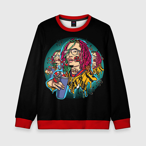 Детский свитшот Lil Pump: Street Art / 3D-Красный – фото 1