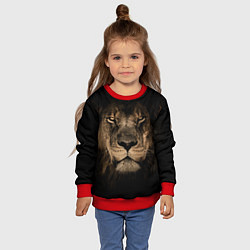 Свитшот детский Львиный взгляд, цвет: 3D-красный — фото 2