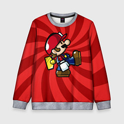 Свитшот детский Super Mario: Red Illusion, цвет: 3D-меланж