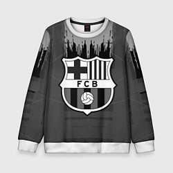 Свитшот детский FC Barcelona: Grey Abstract, цвет: 3D-белый