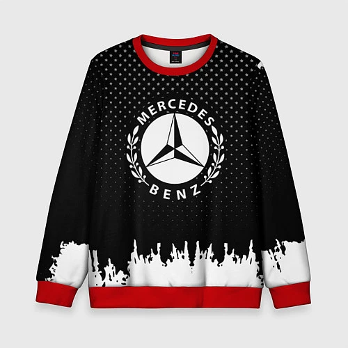 Детский свитшот Mercedes-Benz: Black Side / 3D-Красный – фото 1
