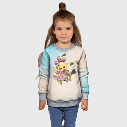 Свитшот детский Пикачу-девочка, цвет: 3D-меланж — фото 2