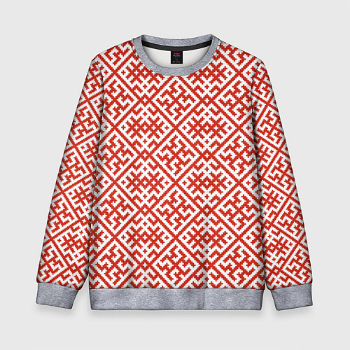 Детский свитшот Духобор: Обережная вышивка / 3D-Меланж – фото 1