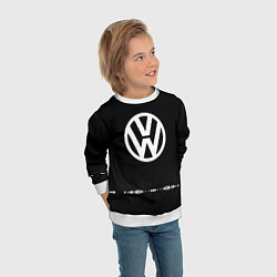 Свитшот детский Volkswagen: Black Abstract, цвет: 3D-белый — фото 2