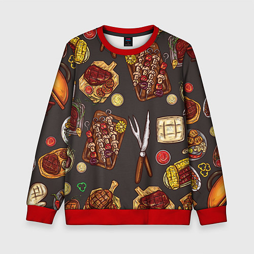 Детский свитшот Шашлычное раздолье / 3D-Красный – фото 1