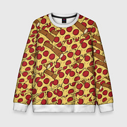 Свитшот детский Любитель пиццы, цвет: 3D-белый