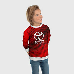 Свитшот детский Toyota: Red Carbon, цвет: 3D-белый — фото 2