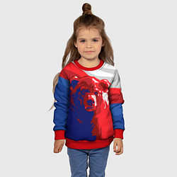 Свитшот детский Российский медведь, цвет: 3D-красный — фото 2