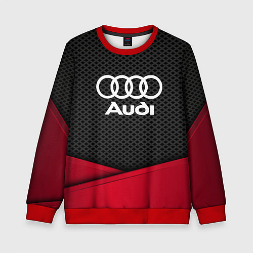 Детский свитшот Audi: Grey Carbon / 3D-Красный – фото 1