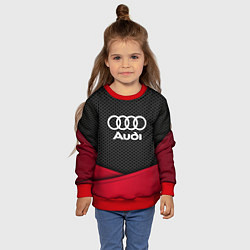 Свитшот детский Audi: Grey Carbon, цвет: 3D-красный — фото 2