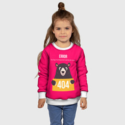 Свитшот детский Bear: Error 404, цвет: 3D-белый — фото 2