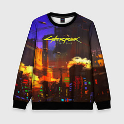 Свитшот детский Cyberpunk 2077: Night City, цвет: 3D-черный