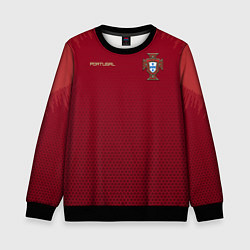 Свитшот детский Сборная Португалии соты сетка, цвет: 3D-черный