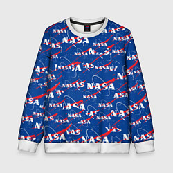 Свитшот детский NASA: Logo Pattern, цвет: 3D-белый