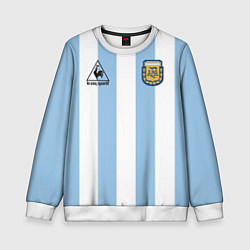 Свитшот детский Марадона Аргентина ретро, цвет: 3D-белый
