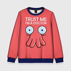 Свитшот детский Trust Me I'm a Doctor, цвет: 3D-синий
