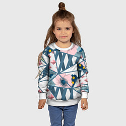 Свитшот детский Нежная геометрия, цвет: 3D-белый — фото 2