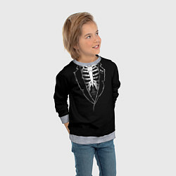 Свитшот детский Хэллоуинский скелет, цвет: 3D-меланж — фото 2