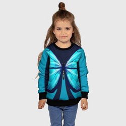 Свитшот детский Голубая бабочка, цвет: 3D-черный — фото 2