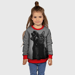 Свитшот детский Черный котик, цвет: 3D-красный — фото 2