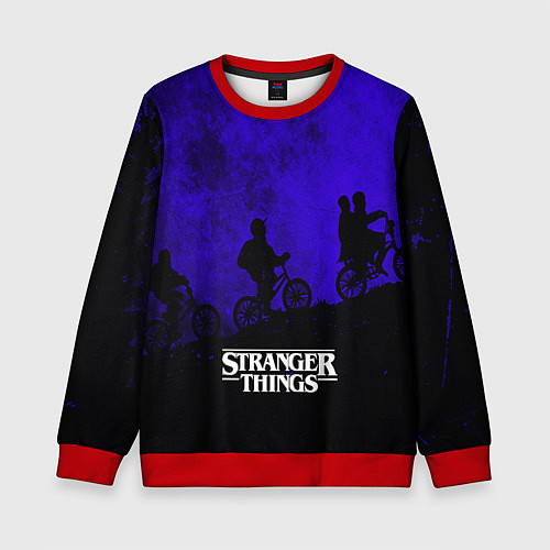 Детский свитшот Stranger Things: Moon Biker / 3D-Красный – фото 1