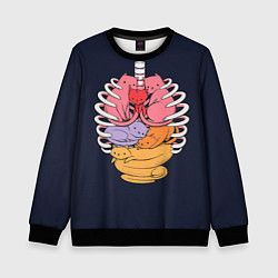 Свитшот детский Внутри меня котики, цвет: 3D-черный