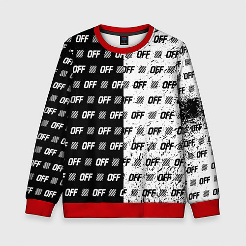 Детский свитшот Off-White: Black & White / 3D-Красный – фото 1
