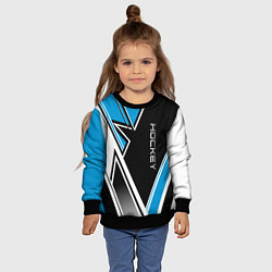 Свитшот детский Hockey black blue white, цвет: 3D-черный — фото 2