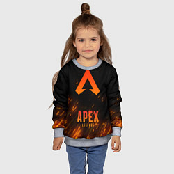 Свитшот детский Apex Legends: Orange Flame, цвет: 3D-меланж — фото 2